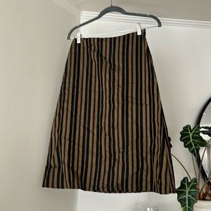 Rag and bone midi striped skirt brown and black